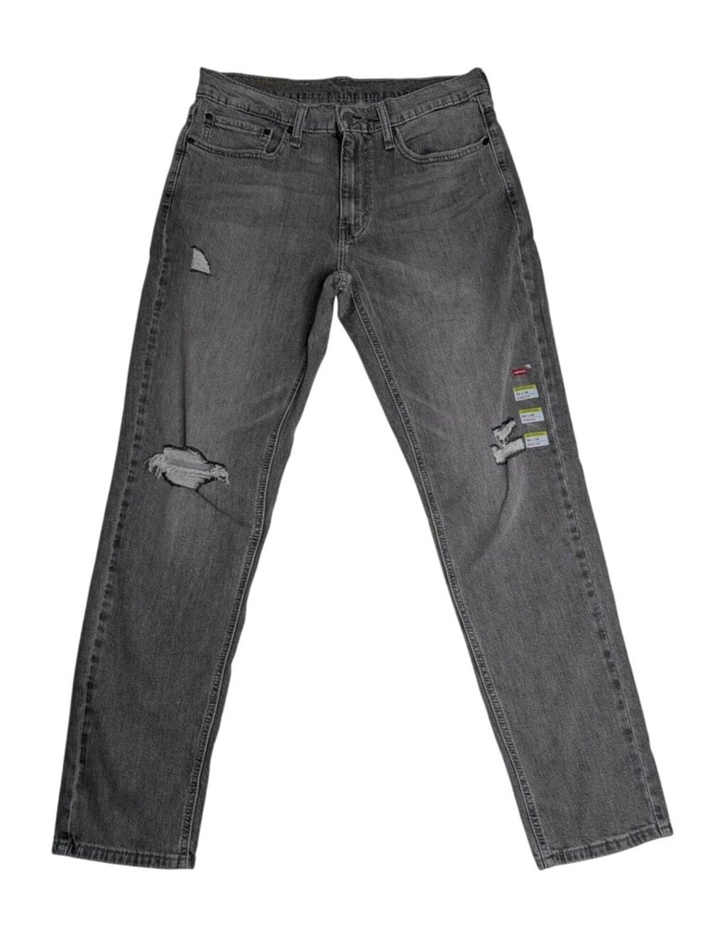 Levis 531 Mens 34x34 Athletic Slim Fit Grey Distressed Eco Performance Jeans New